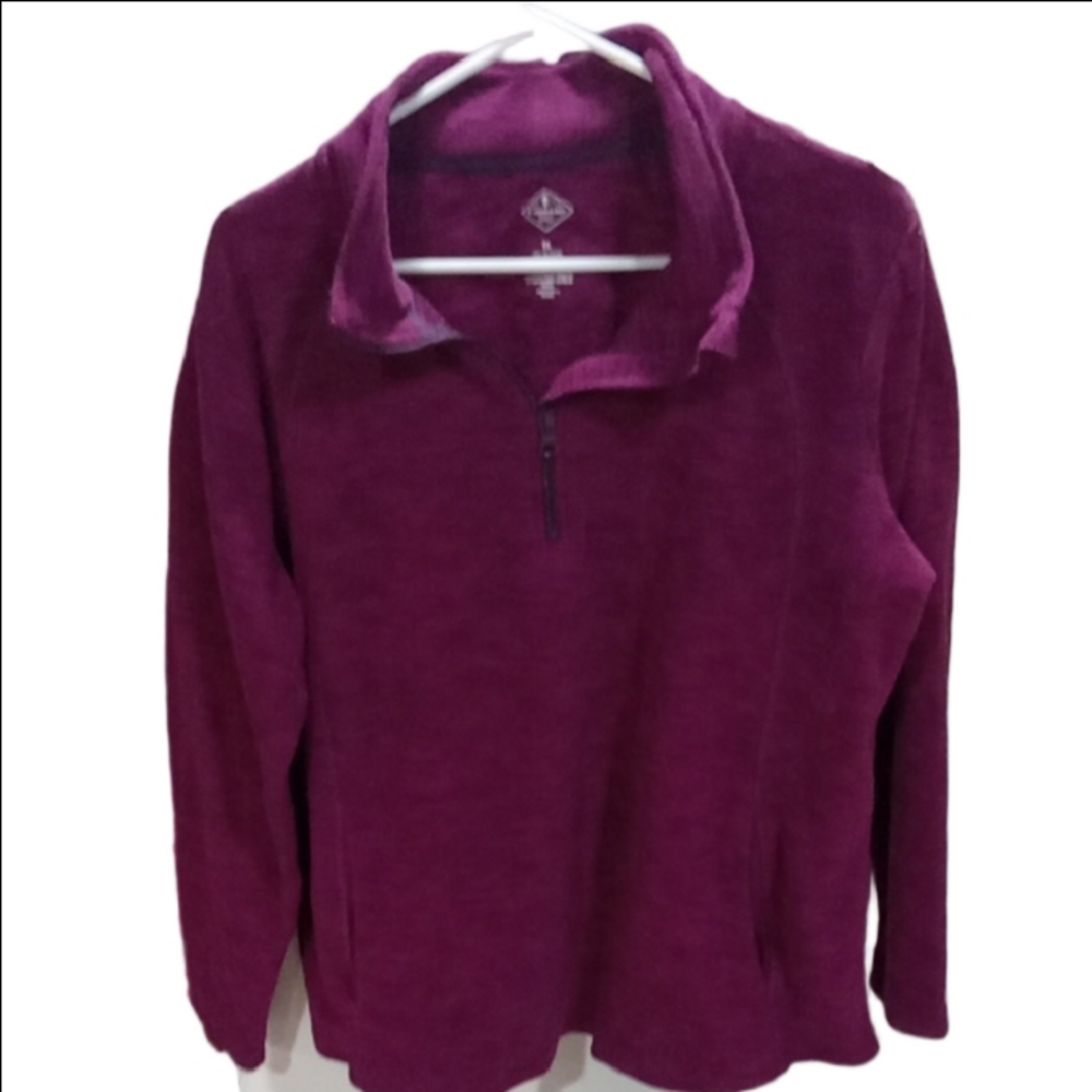 (428) St. John's Bay Women's Plum Pullover Quarter-Zip Sweatshirt